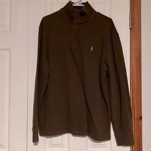 Polo by Ralph Lauren Men’s Brown 100% Cotton, Zip Pullover Sweater, size L